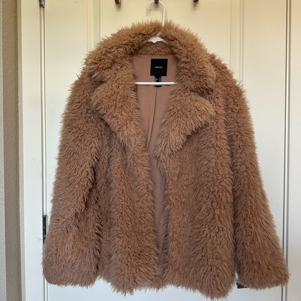 Forever 21 statement coat - camel color, Sz M
